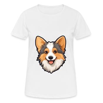 Isländischer Schäferhund Hunderasse Cartoon Kawaii Illust - Frauen T-Shirt atmungsaktiv - Weiß - Vorne - AI Model Female 172 dark (172cm)