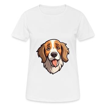 Hygenhund chien race dessin animé kawaii illustration - T-shirt respirant Femme - blanc - Devant - AI Model Female 172 dark (172cm)