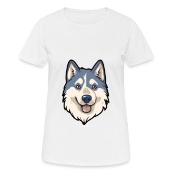 Husky-Hunderassen-Karikatur Kawaii-Illustration - Frauen T-Shirt atmungsaktiv - Weiß - Vorne - AI Model Female 172 dark (172cm)