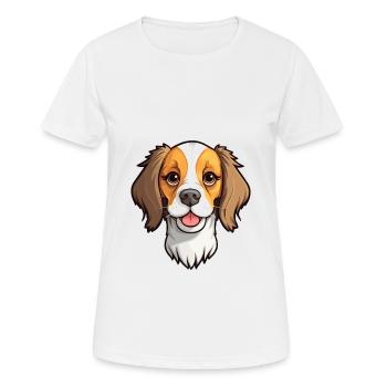Havenese chien race dessin animé Kawaii Illustration - T-shirt respirant Femme - blanc - Devant - AI Model Female 172 dark (172cm)