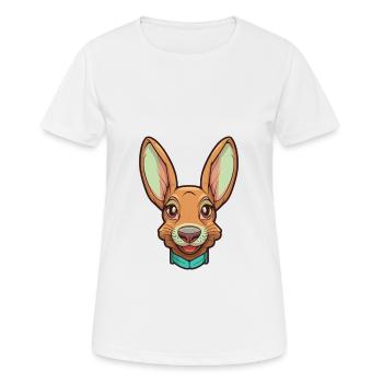 Lièvre indien chien race Cartoon Kawaii Illustration - T-shirt respirant Femme - blanc - Devant - AI Model Female 172 dark (172cm)