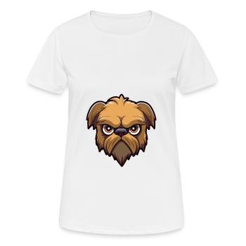 Griffon Bruxellois Hunderasse Karikatur Kawaii Illust - Frauen T-Shirt atmungsaktiv - Weiß - Vorne - AI Model Female 172 dark (172cm)