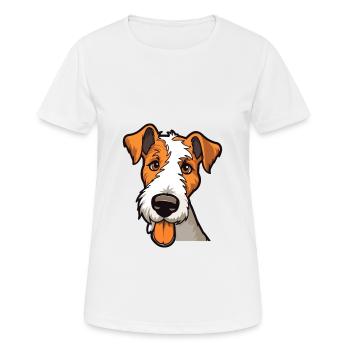 Foxterrier Glatte Hunderasse Karikatur Kawaii Illust - Frauen T-Shirt atmungsaktiv - Weiß - Vorne - AI Model Female 172 dark (172cm)