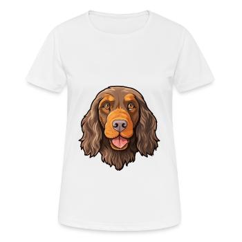 Picardie Spaniel Hunderasse Cartoon Kawaii Illustrat - Frauen T-Shirt atmungsaktiv - Weiß - Vorne - AI Model Female 172 dark (172cm)