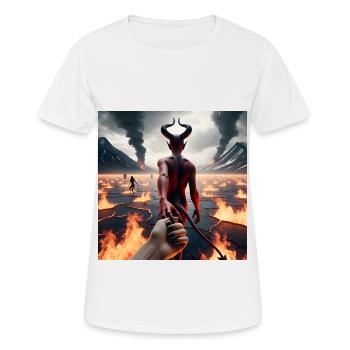 Suivez-moi jusqu’aux abysses - Pacte du Diable Infernal #07 - T-shirt respirant Femme - blanc - Devant - AI Model Female 172 dark (172cm)