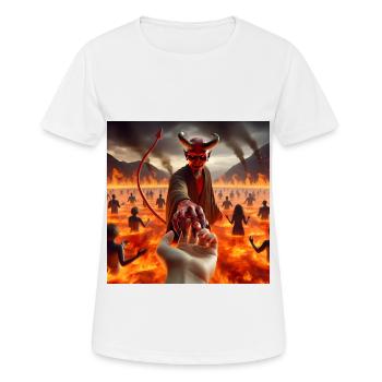 Follow Me to the Abyss - Infernal Devil's Pact #16 - Women's Breathable T-Shirt - white - Front - AI Model Female 172 dark (172cm)