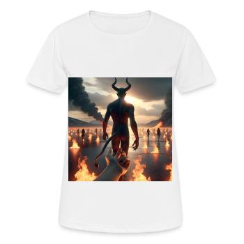Suivez-moi jusqu’à l’abîme - Pacte du Diable Infernal #08 - T-shirt respirant Femme - blanc - Devant - AI Model Female 172 dark (172cm)
