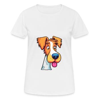 Foxterrier Glatte Hunderasse Karikatur Kawaii Illust - Frauen T-Shirt atmungsaktiv - Weiß - Vorne - AI Model Female 172 dark (172cm)