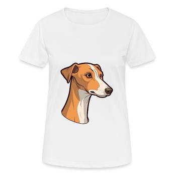 Old Croatian Sighthound Dog Breed Cartoon Kawaii I - Women's Breathable T-Shirt - white - Front - AI Model Female 172 dark (172cm)