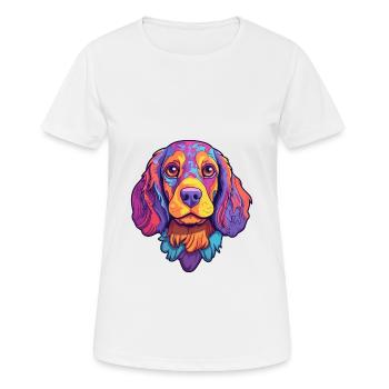 Chien de garde portugais race de chien dessin animé kawaii illus - T-shirt respirant Femme - blanc - Devant - AI Model Female 172 dark (172cm)