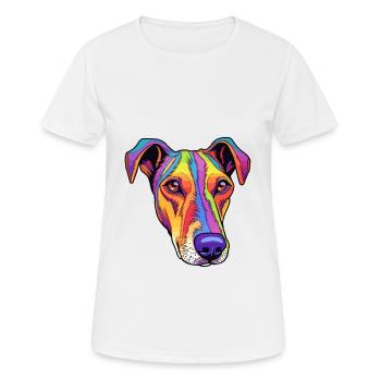 Glatter Foxterrier Hunderasse Cartoon Kawaii Illust - Frauen T-Shirt atmungsaktiv - Weiß - Vorne - AI Model Female 172 dark (172cm)