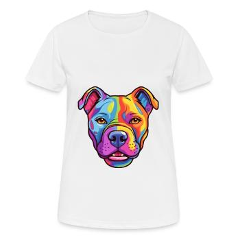 Staffordshire Bullterrier Hunderasse Karikatur Kawai - Frauen T-Shirt atmungsaktiv - Weiß - Vorne - AI Model Female 172 dark (172cm)