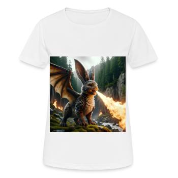 Dragon lapin cracheur de feu #13 - T-shirt respirant Femme - blanc - Devant - AI Model Female 172 dark (172cm)