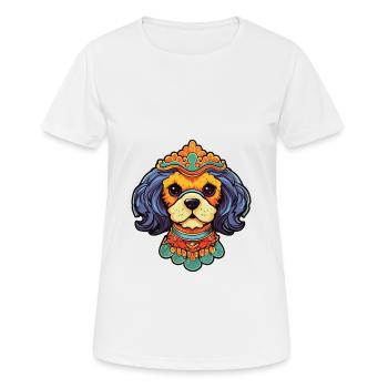 Chinese Imperial Dog Breed Cartoon Kawaii Illustra - Women's Breathable T-Shirt - white - Front - AI Model Female 172 dark (172cm)