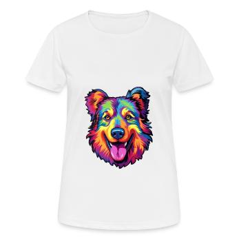 Race de chien de berger des Carpates Cartoon Kawaii Illus - T-shirt respirant Femme - blanc - Devant - AI Model Female 172 dark (172cm)