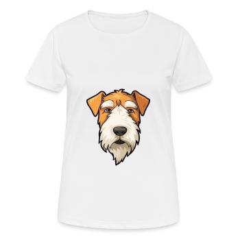 Draht Foxterrier Hunderasse Cartoon Kawaii Illustra - Frauen T-Shirt atmungsaktiv - Weiß - Vorne - AI Model Female 172 dark (172cm)