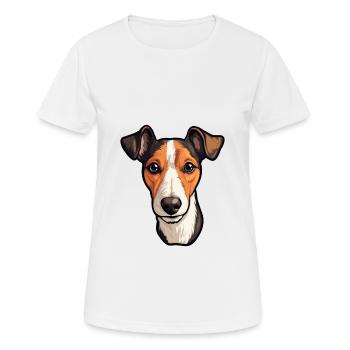 Glatter Foxterrier Hunderasse Cartoon Kawaii Illust - Frauen T-Shirt atmungsaktiv - Weiß - Vorne - AI Model Female 172 dark (172cm)