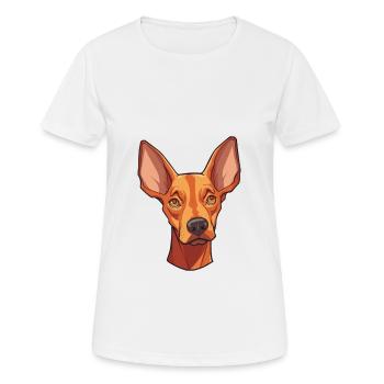 Cirneco Dell Ätna Hunderasse Cartoon Kawaii Illustration - Frauen T-Shirt atmungsaktiv - Weiß - Vorne - AI Model Female 172 dark (172cm)