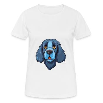 Blaue Picardie Spaniel Hunderasse Cartoon Kawaii Illu - Frauen T-Shirt atmungsaktiv - Weiß - Vorne - AI Model Female 172 dark (172cm)