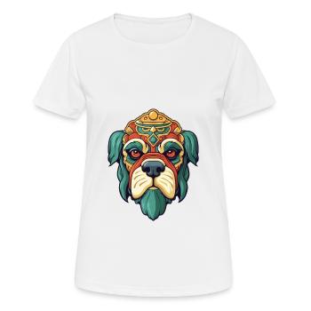 Chinese Imperial Dog Breed Cartoon Kawaii Illustra - Women's Breathable T-Shirt - white - Front - AI Model Female 172 dark (172cm)