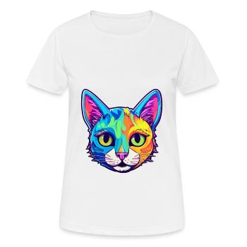 Bombay Cat Breed Aquarelle Cartoon Kawaii Pet - T-shirt respirant Femme - blanc - Devant - AI Model Female 172 dark (172cm)