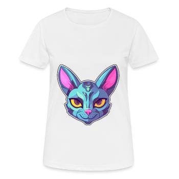 Korat Katze Rasse Aquarell Karikatur Kawaii Haustier - Frauen T-Shirt atmungsaktiv - Weiß - Vorne - AI Model Female 172 dark (172cm)