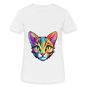 Bambino Katze Rasse Aquarell Cartoon Kawaii Haustier - Frauen T-Shirt atmungsaktiv - Weiß - Vorne - AI Model Female 172 dark (172cm)