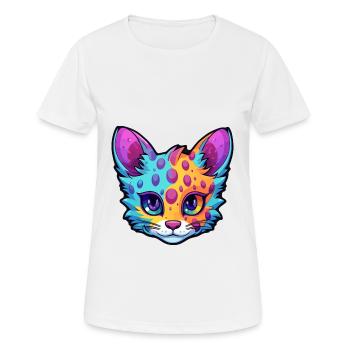 Australian Mist Cat Watercolor Cartoon Kawaii - Women's Breathable T-Shirt - white - Front - AI Model Female 172 dark (172cm)