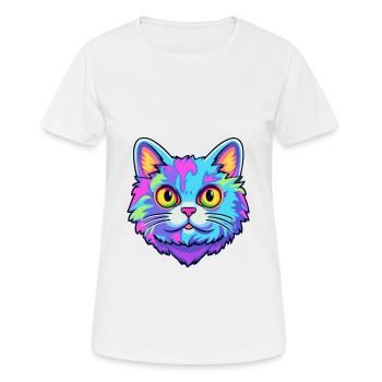 Britisch Kurzhaar Katze Aquarell Karikatur Kawaii - Frauen T-Shirt atmungsaktiv - Weiß - Vorne - AI Model Female 172 dark (172cm)