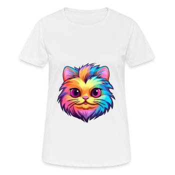 British Fold Shorthair Cat Coloré Cartoon Kawaii - T-shirt respirant Femme - blanc - Devant - AI Model Female 172 dark (172cm)