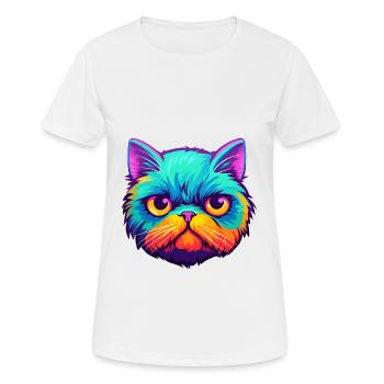 Exotic Shorthair Cat Watercolor Cartoon Kawaii - Women's Breathable T-Shirt - white - Front - AI Model Female 172 dark (172cm)