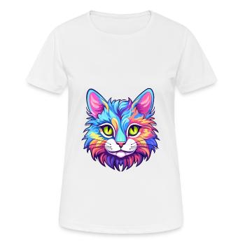 Kurilian Bobtail Katze Aquarell Cartoon Kawaii - Frauen T-Shirt atmungsaktiv - Weiß - Vorne - AI Model Female 172 dark (172cm)