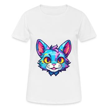 Pixie Bob Cat Breed Watercolor Cartoon Kawaii Pet - Women's Breathable T-Shirt - white - Front - AI Model Female 172 dark (172cm)