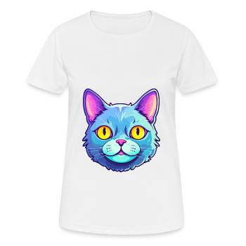 British Longhair Cat Watercolor Cartoon Kawaii - Women's Breathable T-Shirt - white - Front - AI Model Female 172 dark (172cm)