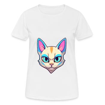 Tonkinois chat race aquarelle dessin animé kawaii animal de compagnie - T-shirt respirant Femme - blanc - Devant - AI Model Female 172 dark (172cm)