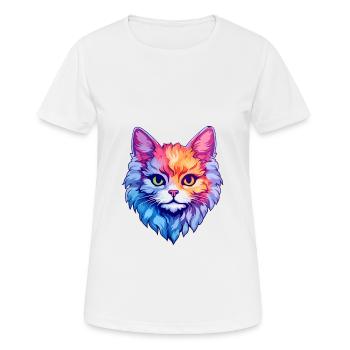 Selkirk Rex Katze Rasse Aquarell Cartoon Kawaii - Frauen T-Shirt atmungsaktiv - Weiß - Vorne - AI Model Female 172 dark (172cm)