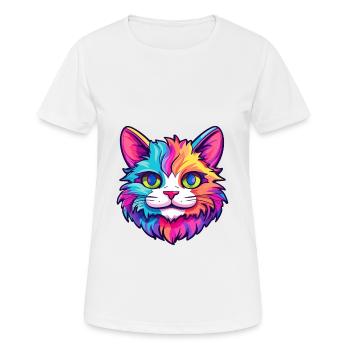 Ragamuffin Cat Breed Aquarelle Cartoon Kawaii Pet - T-shirt respirant Femme - blanc - Devant - AI Model Female 172 dark (172cm)