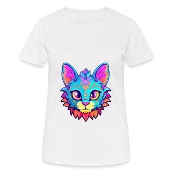 Minskin Cat Breed aquarelle Cartoon Kawaii Pet - T-shirt respirant Femme - blanc - Devant - AI Model Female 172 dark (172cm)