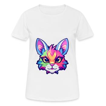 Khao Manee Cat Breed Aquarelle Cartoon Kawaii Pet - T-shirt respirant Femme - blanc - Devant - AI Model Female 172 dark (172cm)