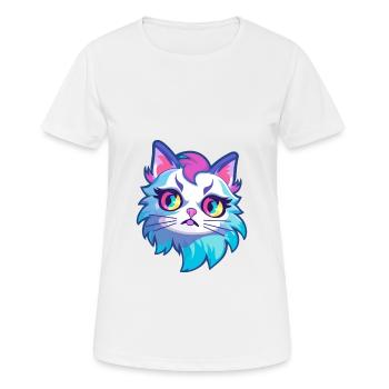 Ragdoll Cat Breed Aquarelle Cartoon Kawaii Pet - T-shirt respirant Femme - blanc - Devant - AI Model Female 172 dark (172cm)