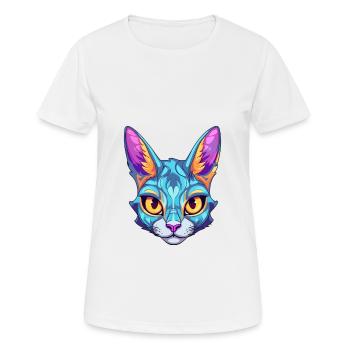 Chat javanais race aquarelle dessin animé Kawaii animal de compagnie - T-shirt respirant Femme - blanc - Devant - AI Model Female 172 dark (172cm)
