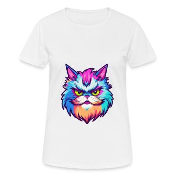 Himalaya-Katze Rasse Aquarell Karikatur Kawaii Haustier - Frauen T-Shirt atmungsaktiv - Weiß - Vorne - AI Model Female 172 dark (172cm)