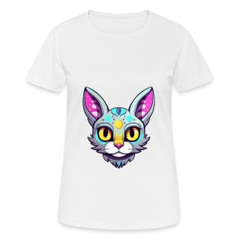 Egyptian Mau Cat Breed Watercolor Cartoon Kawaii - Women's Breathable T-Shirt - white - Front - AI Model Female 172 dark (172cm)