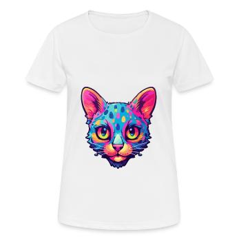 Burmilla Cat Breed Watercolor Cartoon Kawaii Pet - Women's Breathable T-Shirt - white - Front - AI Model Female 172 dark (172cm)