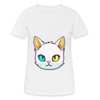 Chat birman race aquarelle dessin animé Kawaii animal de compagnie - T-shirt respirant Femme - blanc - Devant - AI Model Female 172 dark (172cm)