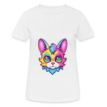 Birma Heilige Katze Rasse Aquarell Karikatur Kawaii - Frauen T-Shirt atmungsaktiv - Weiß - Vorne - AI Model Female 172 dark (172cm)
