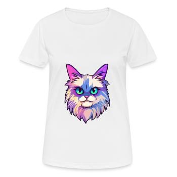 Bengal Katze Rasse Aquarell Karikatur Kawaii Haustier - Frauen T-Shirt atmungsaktiv - Weiß - Vorne - AI Model Female 172 dark (172cm)