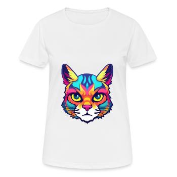German Rex Cat Breed Watercolor Cartoon Kawaii Pet - Women's Breathable T-Shirt - white - Front - AI Model Female 172 dark (172cm)