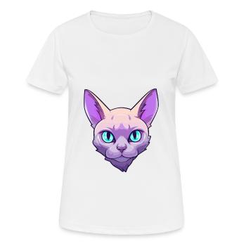 Chat birman européen aquarelle dessin animé Kawaii - T-shirt respirant Femme - blanc - Devant - AI Model Female 172 dark (172cm)
