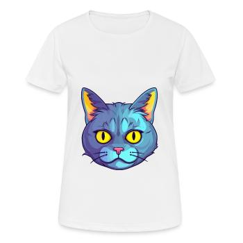 California Spangled Cat Aquarell Cartoon Kawaii - Frauen T-Shirt atmungsaktiv - Weiß - Vorne - AI Model Female 172 dark (172cm)